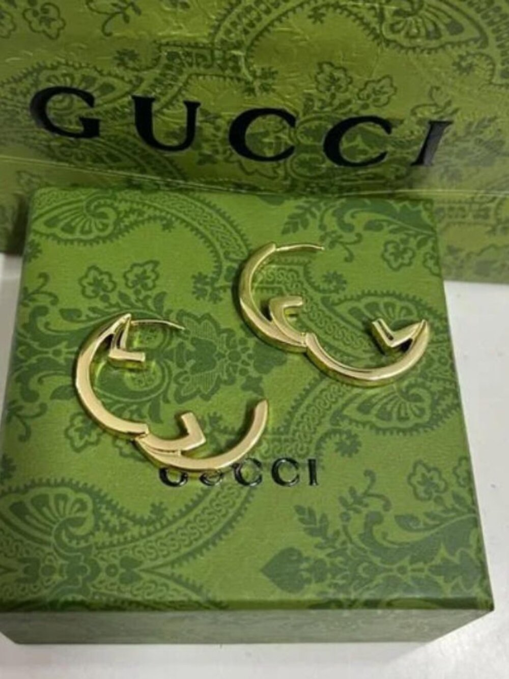 New Gucci Blondie Hoop Earrings GG - Picture 3 of 3